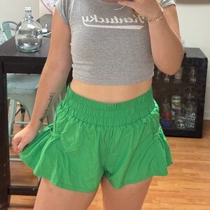 FP Movement Green Fitted Athletic Shorts
